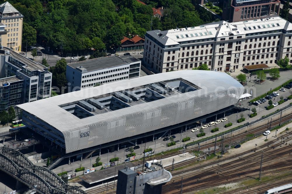 Aerial photograph München - Central Bus Station to Arnulfstrasse the Public Transportation in the district Ludwigsvorstadt in Munich in the state Bavaria, Germany