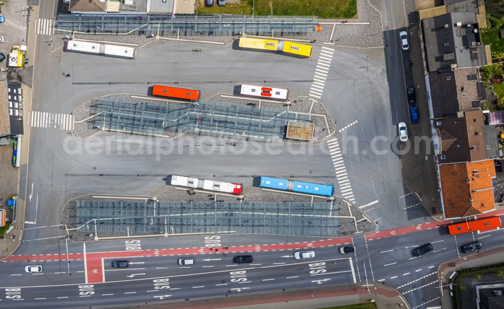 Velbert from the bird's eye view: Central Bus Station for Public Transportation in Velbert in the state North Rhine-Westphalia, Germany