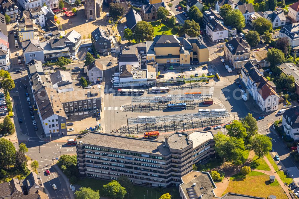 Aerial image Velbert - Central Bus Station for Public Transportation in Velbert in the state North Rhine-Westphalia, Germany