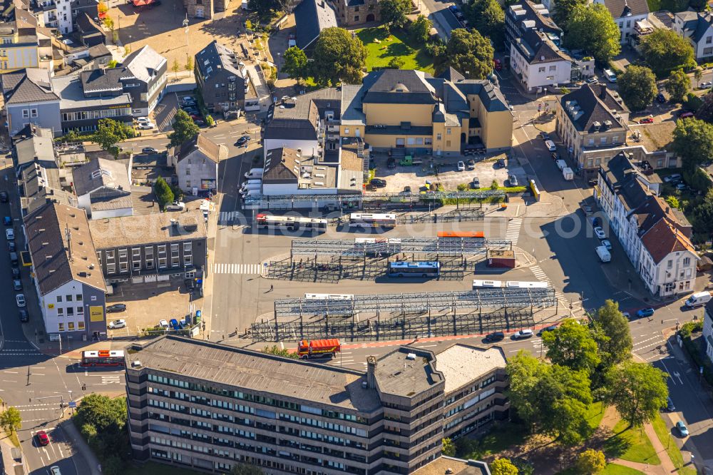 Aerial photograph Velbert - Central Bus Station for Public Transportation in Velbert in the state North Rhine-Westphalia, Germany