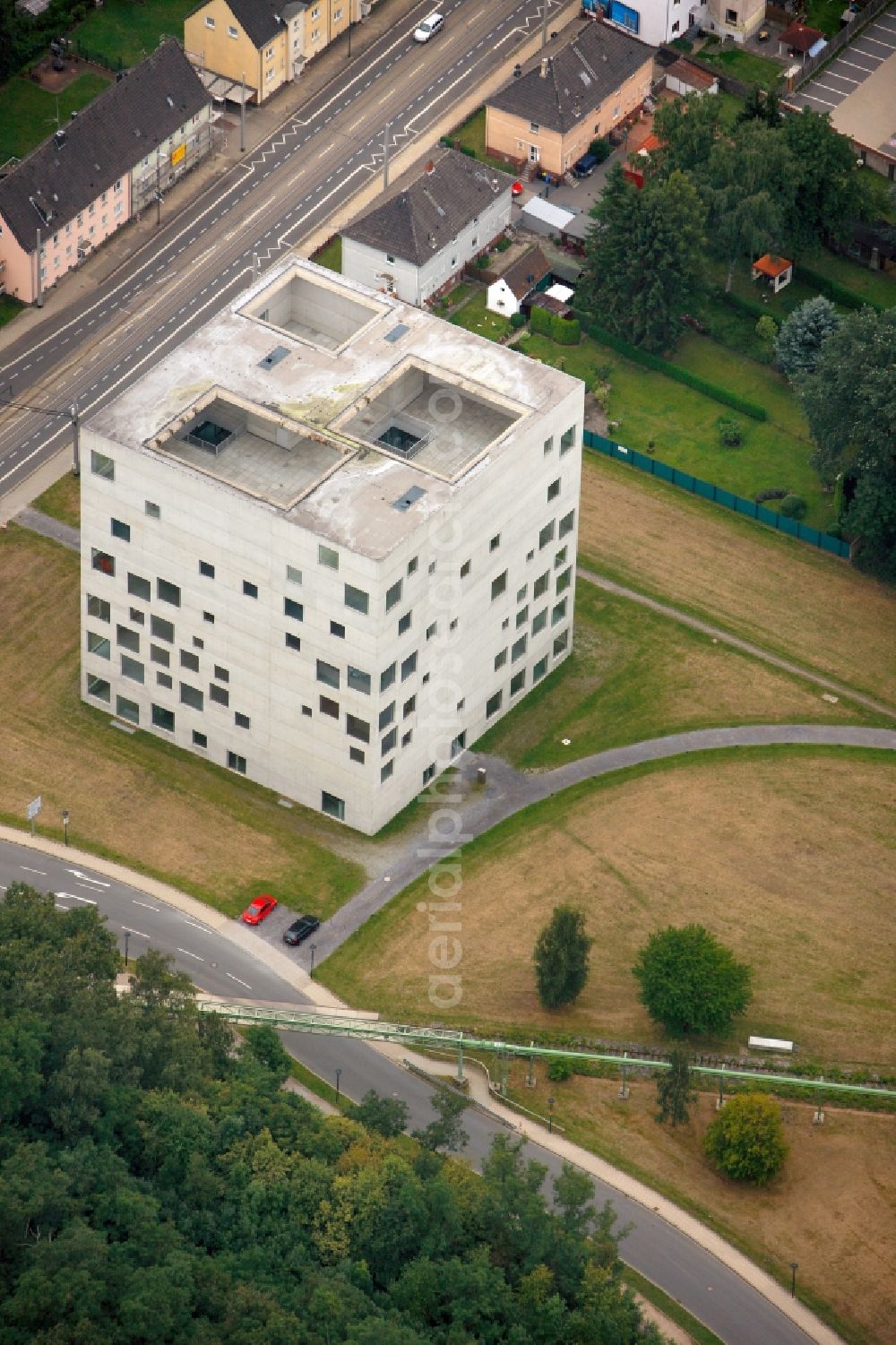 Essen OT Stoppenberg from above - View of the Zollverein - Kubus in the district of Stoppenberg in Essen in the state of North Rhine-Westphalia