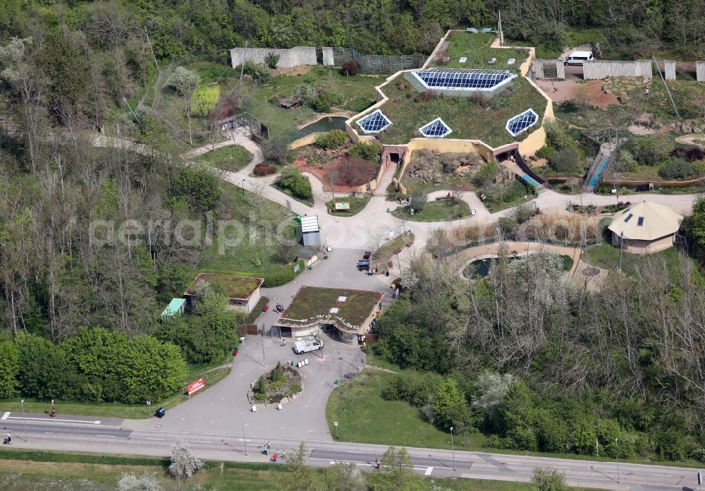 Aerial photograph Erfurt - Zoo entrance of the zoo Thueringer Zoopark Erfurt in the district Hohenwinden in Erfurt in the state Thuringia, Germany