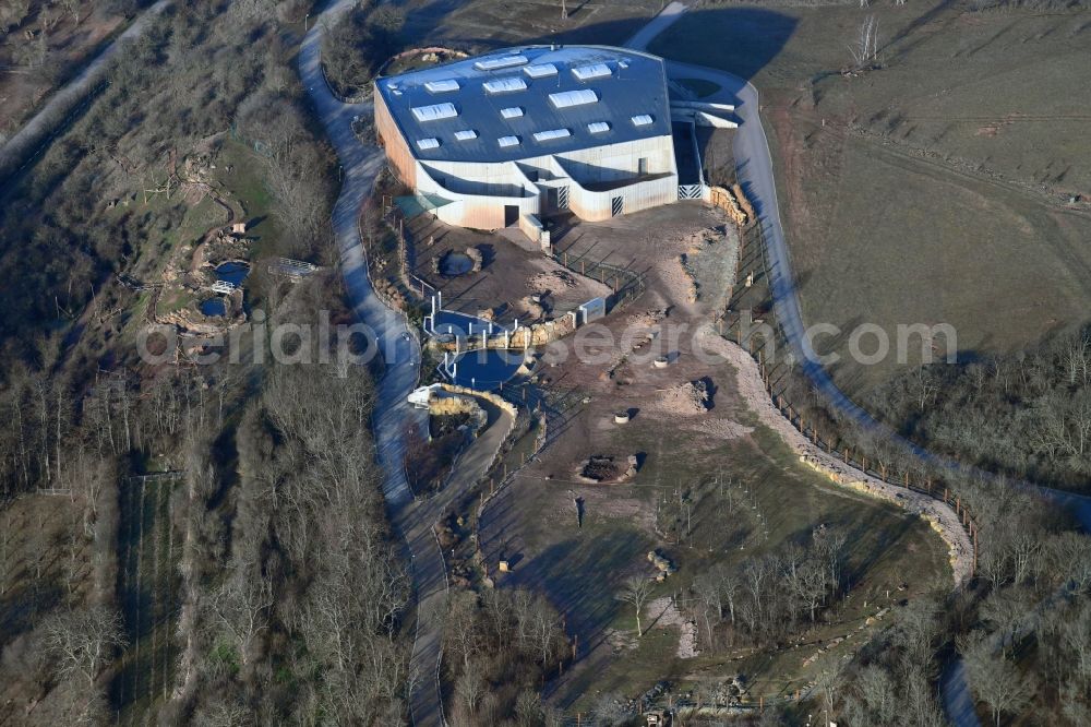 Aerial photograph Erfurt - Zoo grounds Thueringer Zoopark in Erfurt in the state Thuringia, Germany