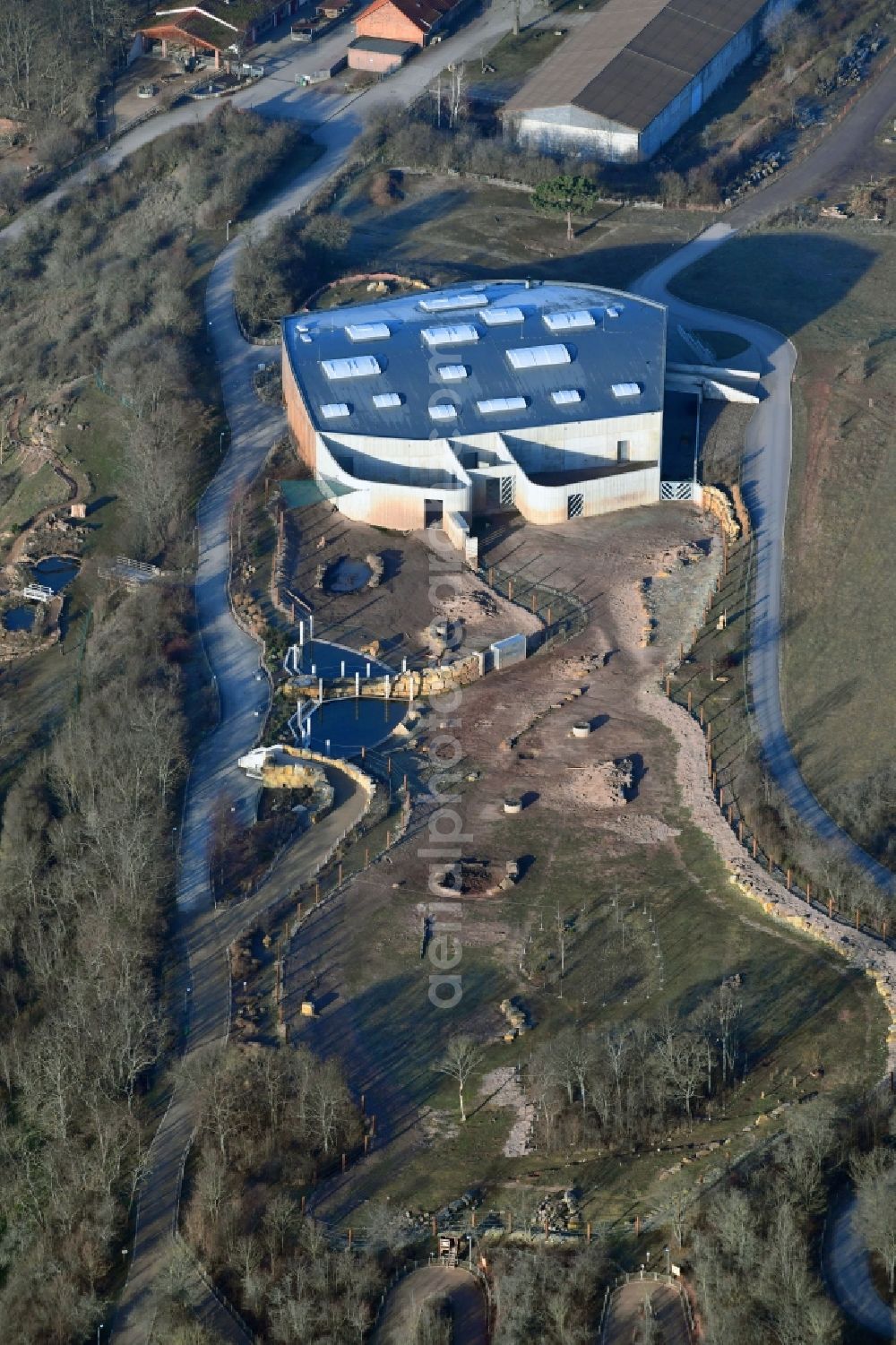 Erfurt from above - Zoo grounds Thueringer Zoopark in Erfurt in the state Thuringia, Germany