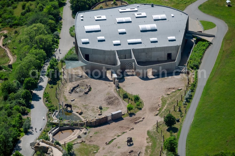 Aerial photograph Erfurt - Zoo grounds Thueringer Zoopark in Erfurt in the state Thuringia, Germany