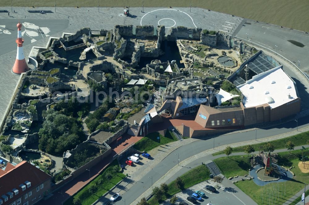 Aerial image Bremerhaven - Zoo grounds of the Zoo am Meer Bremerhaven in Bremerhaven in the state Bremen