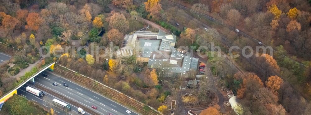 Aerial image Duisburg - Zoo grounds in the Carl Benz street in Duisburg in the state North Rhine-Westphalia