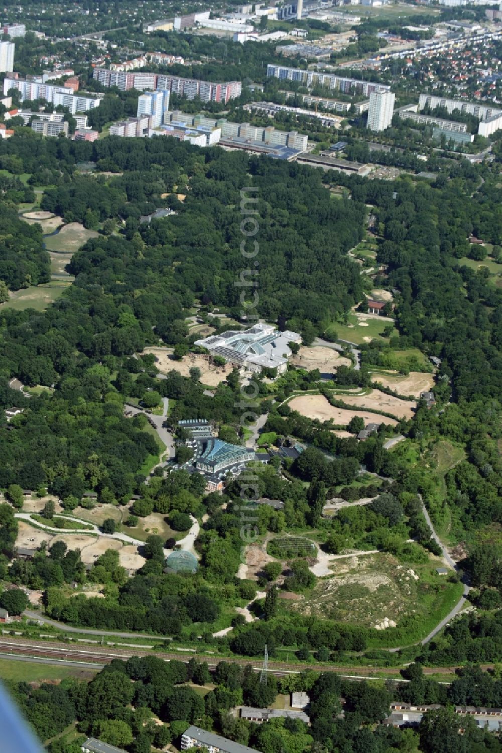 Berlin from above - Zoo grounds Friedrichsfelde destrict Lichtenberg in Berlin