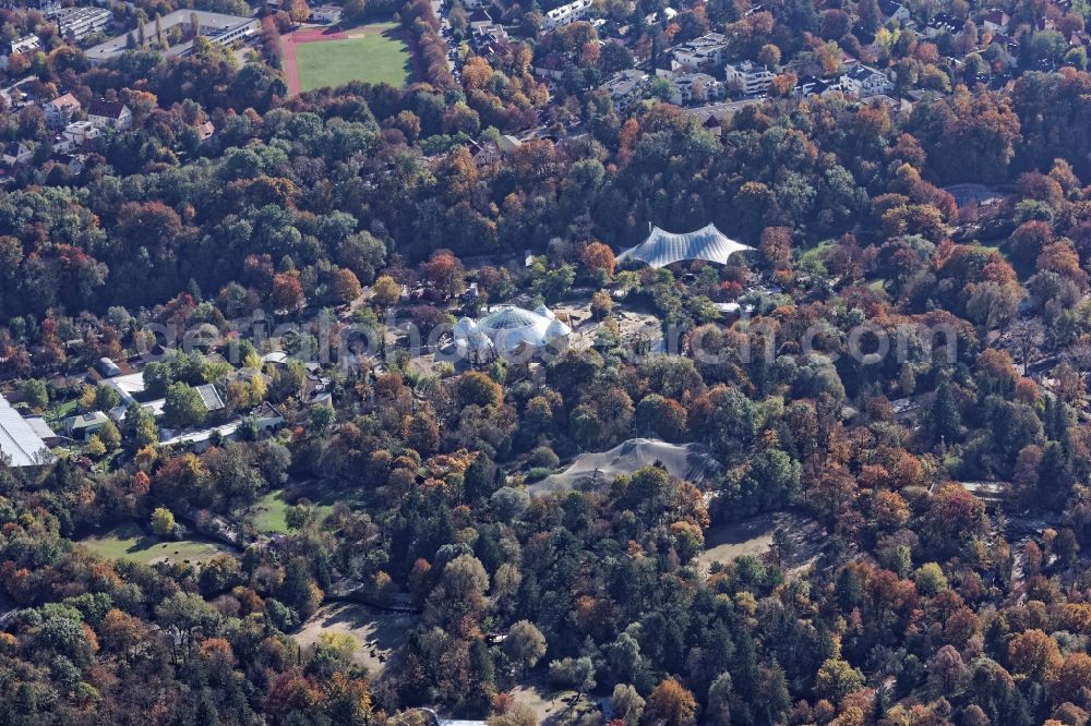 Aerial photograph München - Hellabrunn zoo grounds in Munich in the state Bavaria