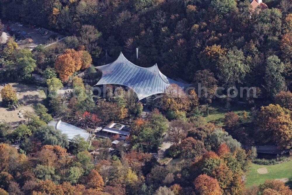 München from the bird's eye view: Hellabrunn zoo grounds in Munich in the state Bavaria