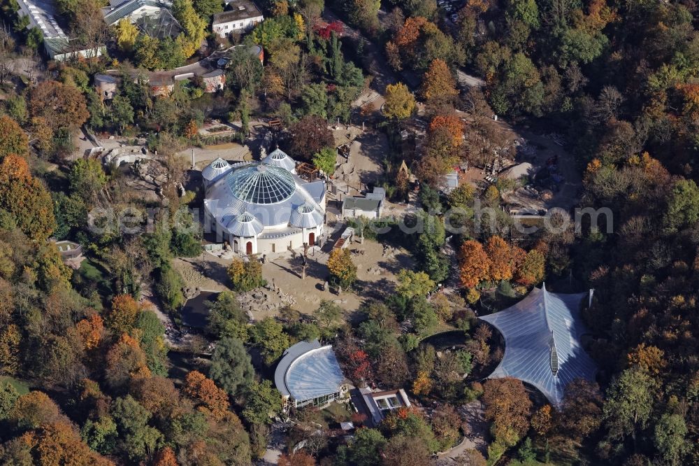 München from above - Hellabrunn zoo grounds in Munich in the state Bavaria