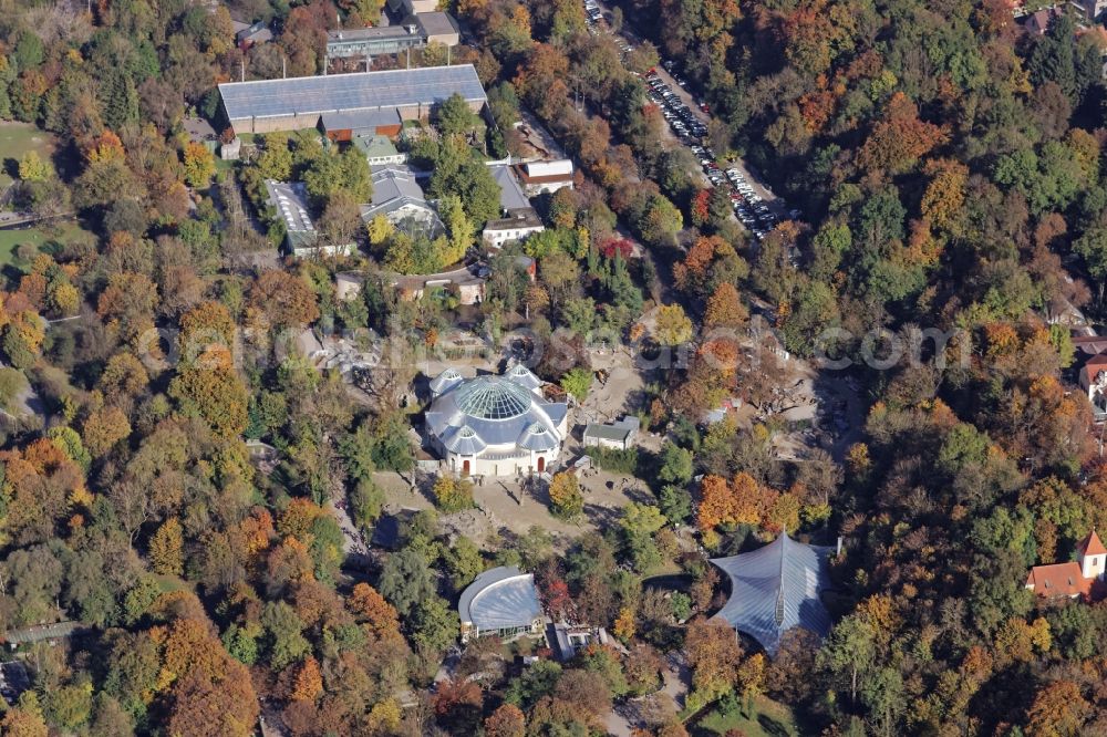 Aerial image München - Hellabrunn zoo grounds in Munich in the state Bavaria