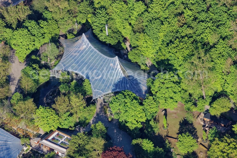 München from above - Hellabrunn zoo grounds in Munich in the state Bavaria