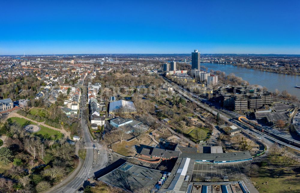 Köln from the bird's eye view: Zoo grounds on street Riehler Strasse on place Lenneplatz in the district Riehl in Cologne in the state North Rhine-Westphalia, Germany