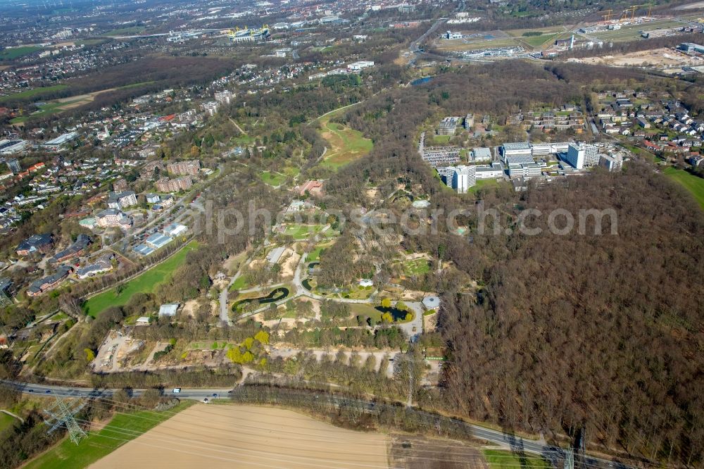 Aerial photograph Dortmund - Zoo grounds in the district Hombruch in Dortmund in the state North Rhine-Westphalia