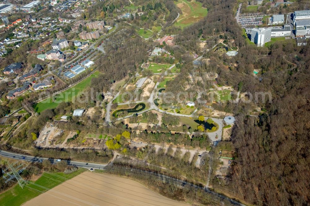 Dortmund from above - Zoo grounds in the district Hombruch in Dortmund in the state North Rhine-Westphalia