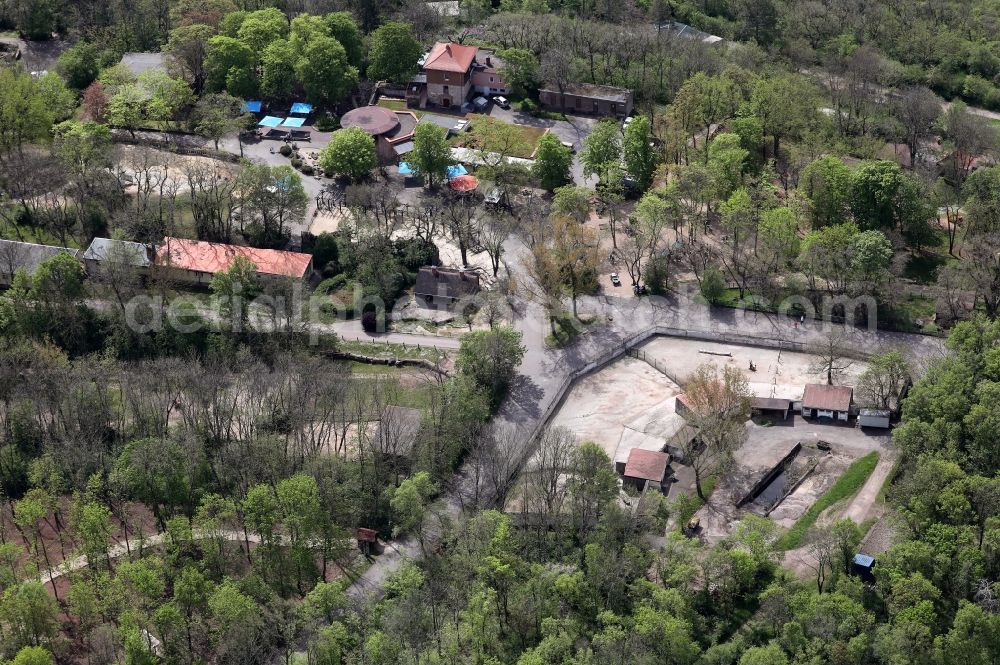 Erfurt from above - Zoo grounds Thueringer Zoopark Erfurt in the district Hohenwinden in Erfurt in the state Thuringia, Germany