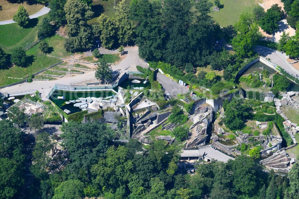 Aerial image Stuttgart - Zoo grounds Wilhelma in Stuttgart in the state Baden-Wurttemberg, Germany