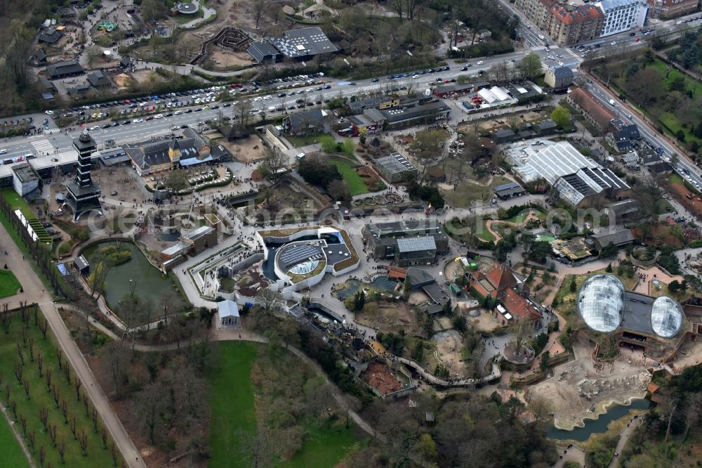 Frederiksberg from above - Zoo grounds Zoo Kopenhagen Roskildevej in Frederiksberg in Region Hovedstaden, Denmark