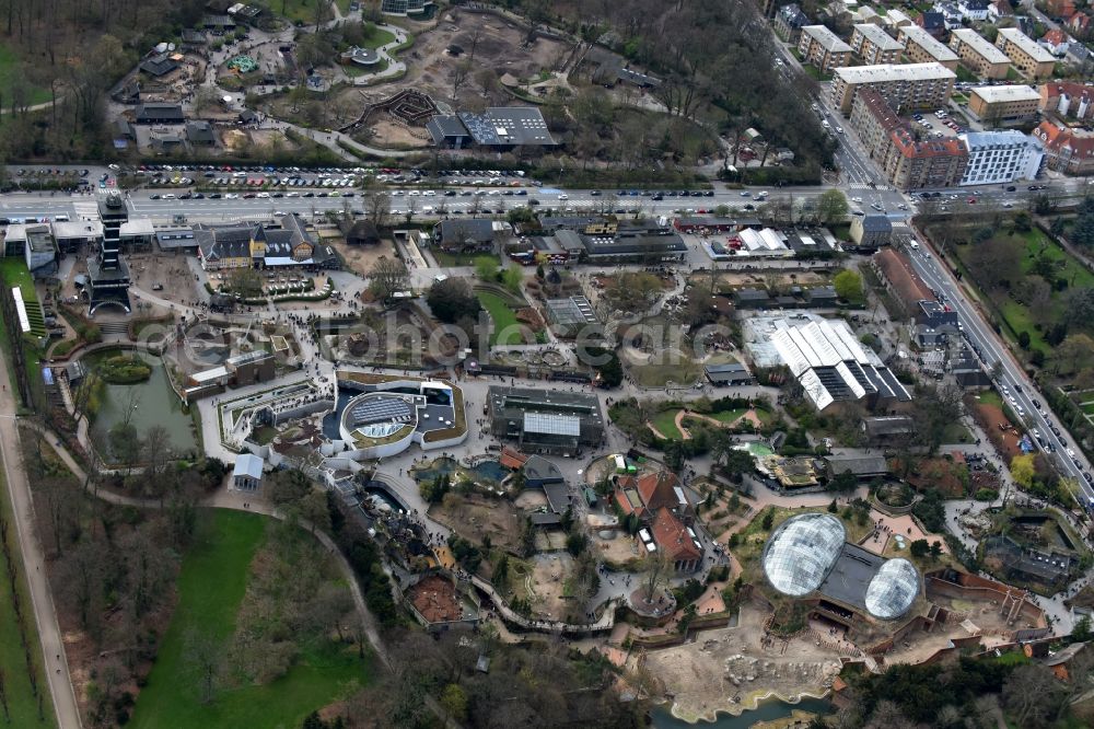 Aerial image Frederiksberg - Zoo grounds Zoo Kopenhagen Roskildevej in Frederiksberg in Region Hovedstaden, Denmark