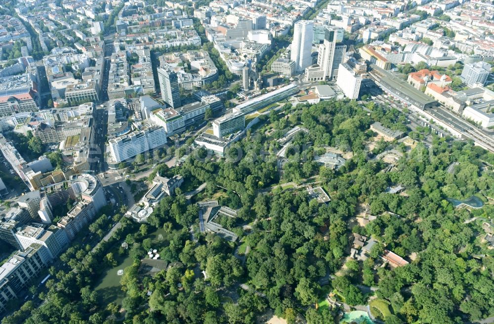 Berlin from above - Zoo grounds of Zoologischer Garten Berlin in the district Mitte in Berlin, Germany