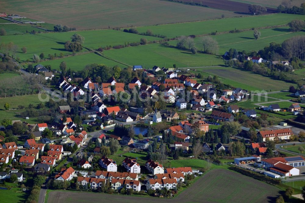 Aerial image Zschöchergen - Village Zschoechergen in Leuna in Saxony-Anhalt