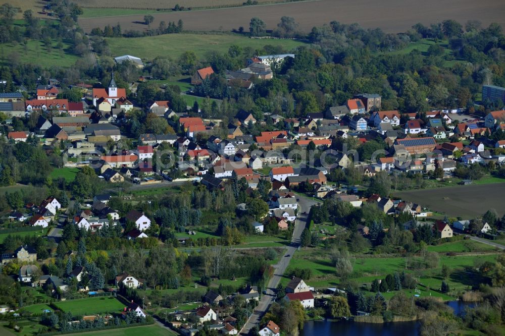 Zöschen from above - Village center of Zoeschen in Saxony-Anhalt