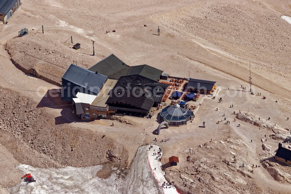 Aerial image Garmisch-Partenkirchen - Rocky and mountainous landscape on the Zugspitze in Garmisch-Partenkirchen in the state Bavaria, Germany