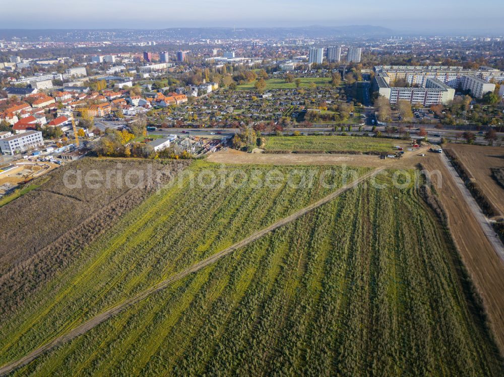 Aerial image Dresden - Future South Park in Dresden Raecknitz in the state of Saxony, Germany