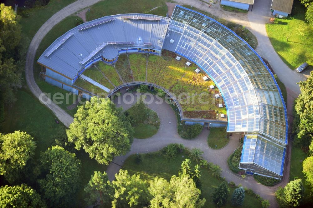 Eberswalde from above - View at the to HNE University for Sustainable Development belonging Forest Botanical Garden in Eberswalde in the federal state of Brandenburg. Founded in 1830, it is one of the oldest botanical gardens in Europe