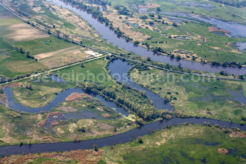 Aerial photograph Santok / Zantoch - Confluence of the rivers Notec and Warta near by Zantoch in the Lubusz Voivodship