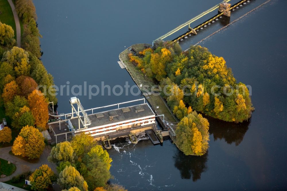 Aerial photograph Herdecke - The confluence of the Ruhr and Volme at Herdecke in North Rhine-Westphalia