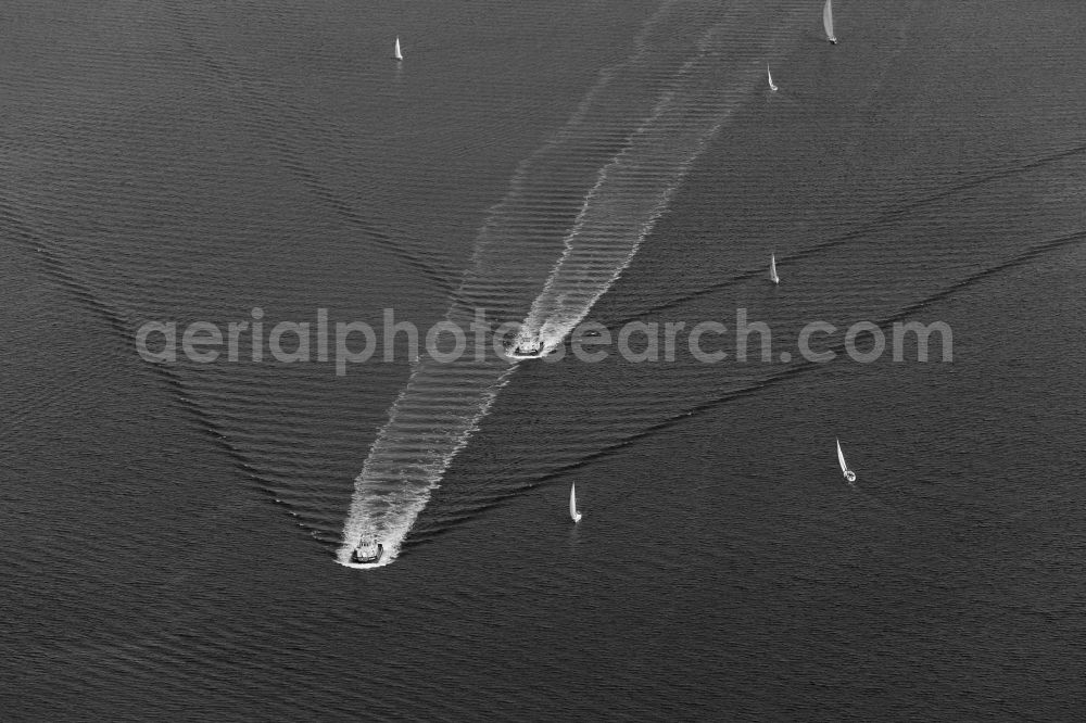 Aerial photograph Glücksburg (Ostsee) - Two tugs on the Flensburg Fjord in Gluecksburg (Baltic Sea) in Schleswig-Holstein