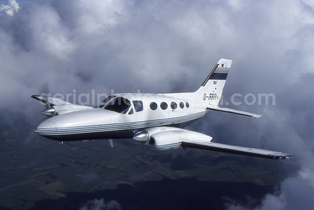 Aerial photograph Handewitt - Twin engine business aircraft in the airspace in Handewitt in Schleswig-Holstein