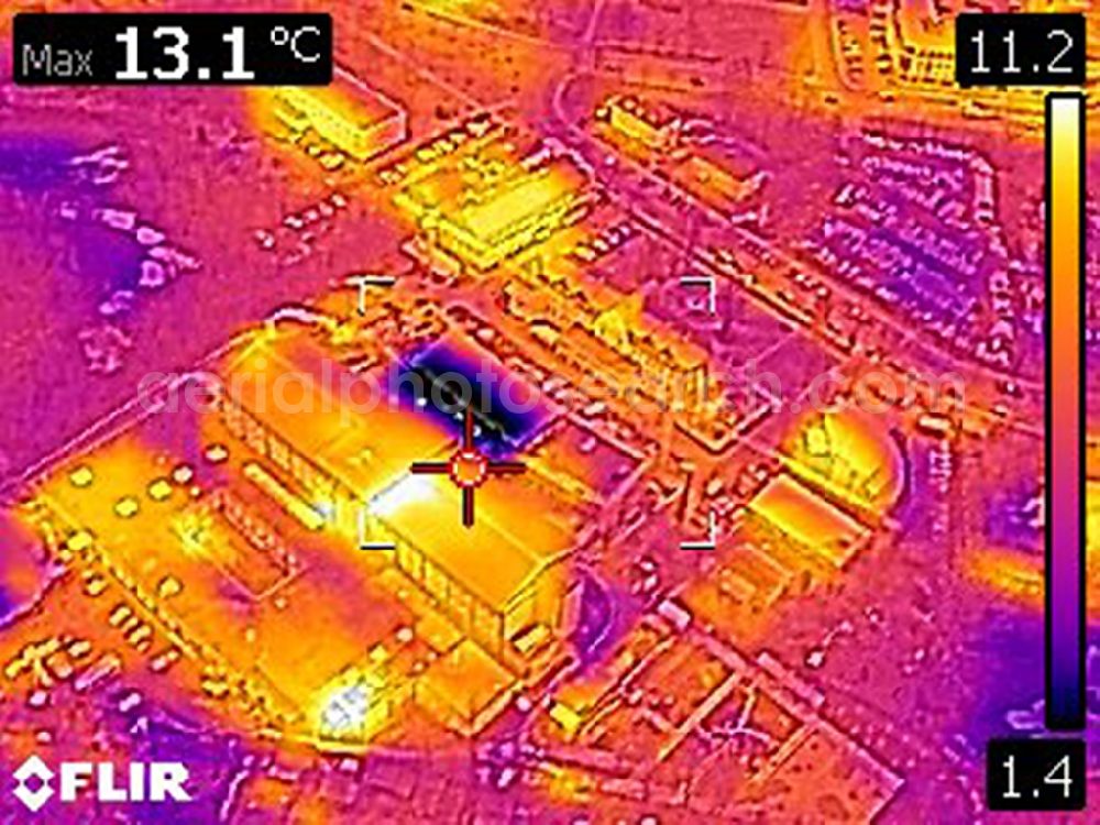 Infrared aerial photograph Bernau - Infrared aerial photograph of Construction site for a new extension to the hospital grounds Herzzentrum Brandenburg Ladeburger Strasse in Bernau in the state Brandenburg