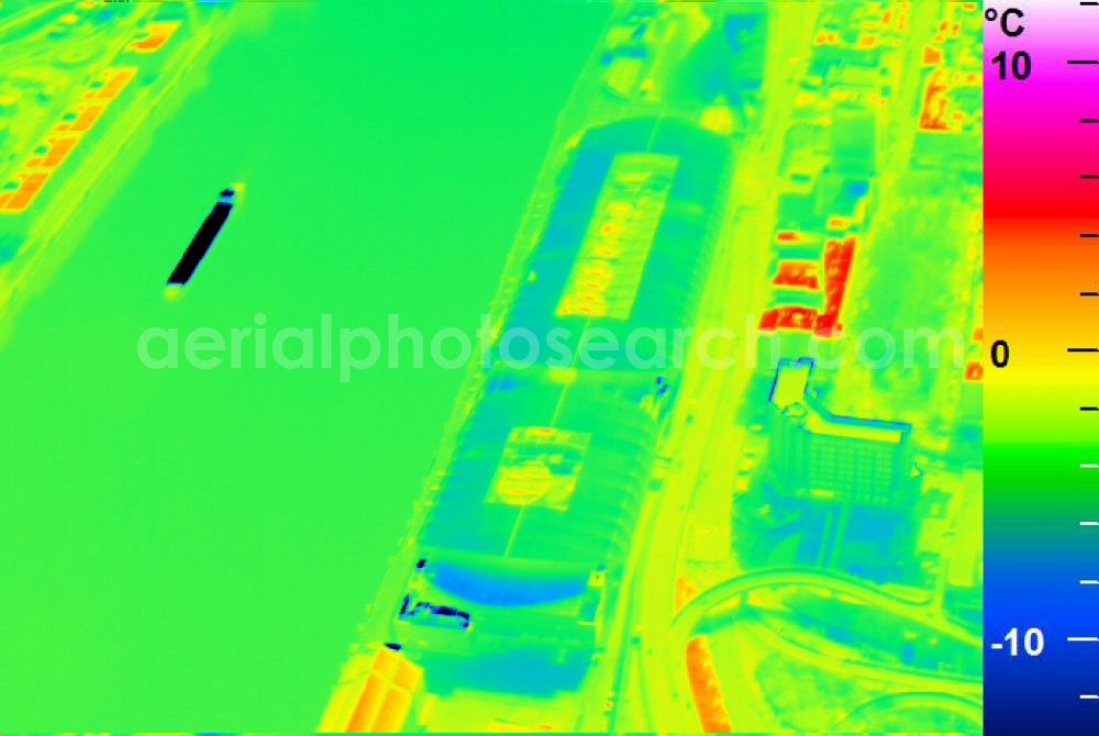 Infrared aerial photograph Ludwigshafen am Rhein - Infrared aerial photograph of building of the shopping center Rhein-Galerie in Ludwigshafen am Rhein in the state Rhineland-Palatinate, Germany