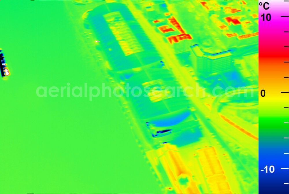 Infrared aerial photograph Ludwigshafen am Rhein - Infrared aerial photograph of building of the shopping center Rhein-Galerie in Ludwigshafen am Rhein in the state Rhineland-Palatinate, Germany