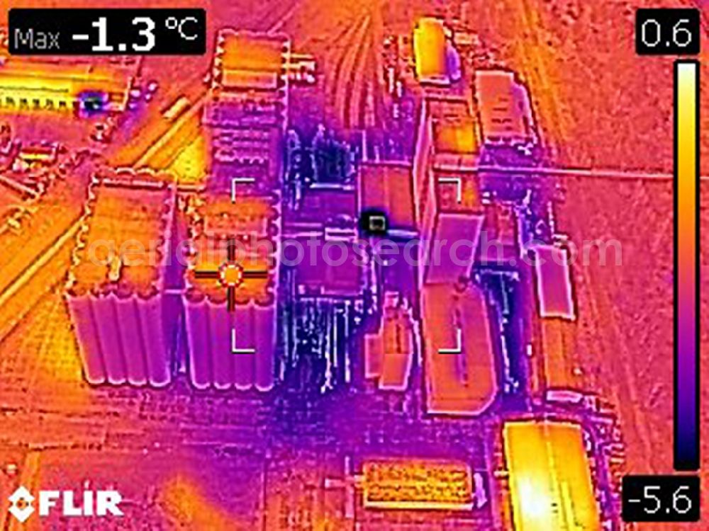 Infrared aerial photograph Eberswalde - Infrared aerial photograph of Grain storage silo of HaGe in Eberswalde in the state Brandenburg