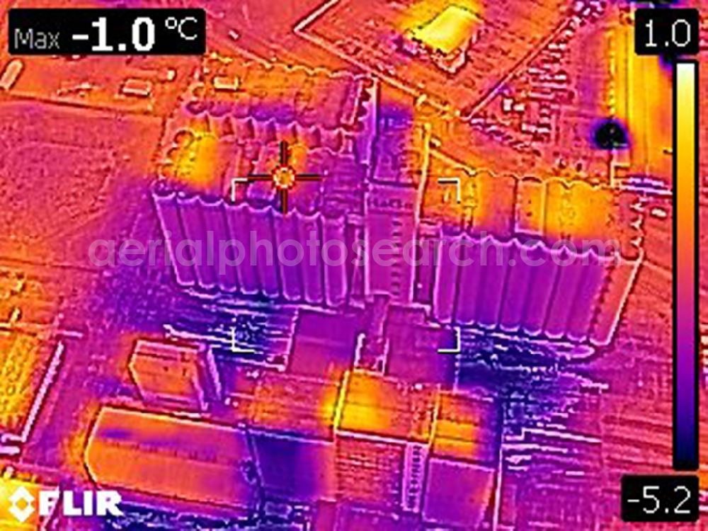 Infrared aerial photograph Eberswalde - Infrared aerial photograph of Grain storage silo of HaGe in Eberswalde in the state Brandenburg