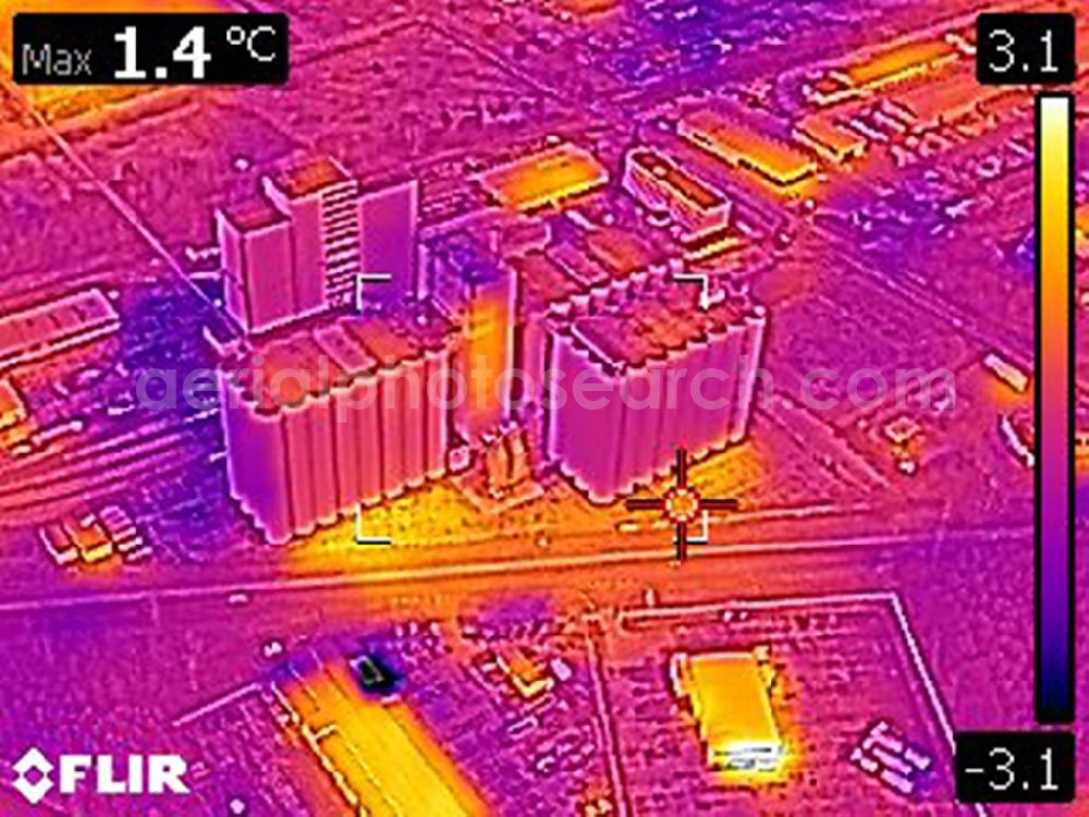 Infrared aerial photograph Eberswalde - Infrared aerial photograph of Grain storage silo of HaGe in Eberswalde in the state Brandenburg