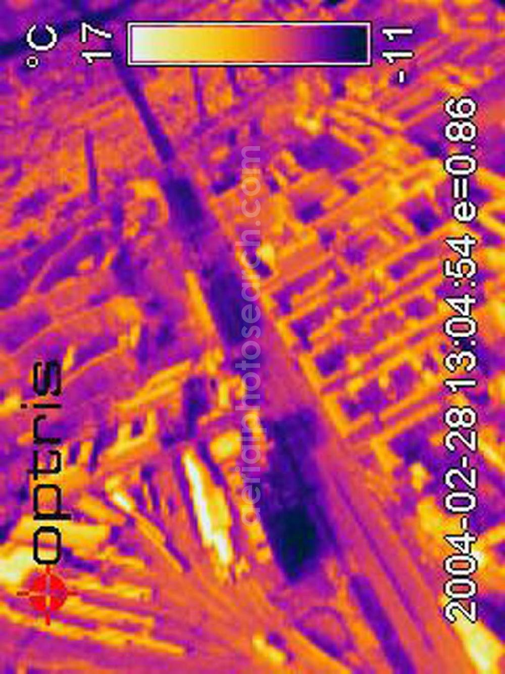 Infrared aerial photograph Berlin - Infrarot-Wärmebild vom Wohngebiet Frankfurter Allee, Fannunger Straße mit dem Oskar-Ziethen Krankenhaus in Berlin-Lichtenberg