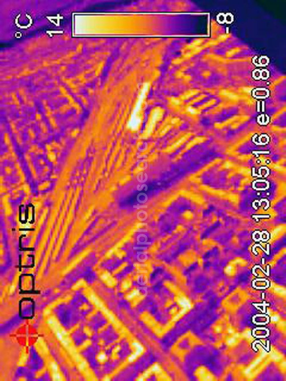 Infrared aerial photograph Berlin - Infrarot-Wärmebild vom Wohngebiet Frankfurter Allee, Fannunger Straße mit dem Oskar-Ziethen Krankenhaus in Berlin-Lichtenberg