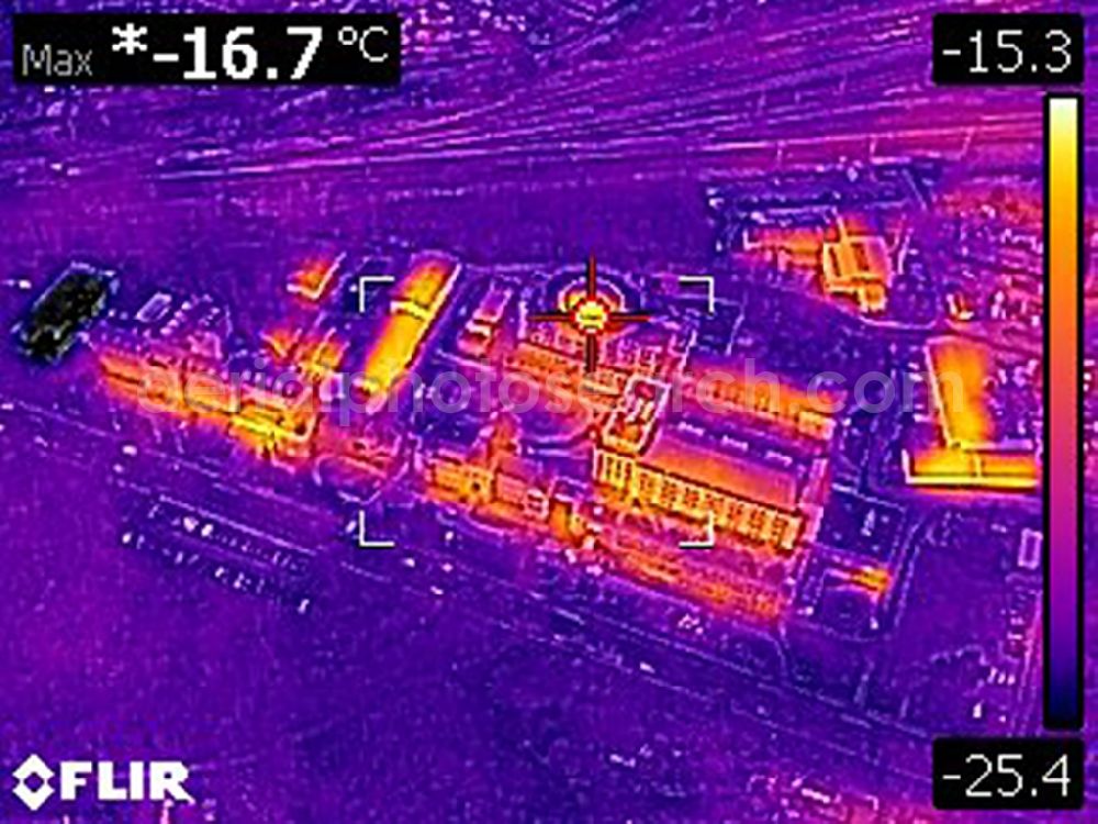 Infrared aerial photograph Eberswalde - Infrared aerial photograph of Hospital grounds of the Clinic Klinikum Barnim GmbH, Werner Forssmann Krankenhaus on Rudolf-Breitscheid-Strasse in Eberswalde in the state Brandenburg, Germany