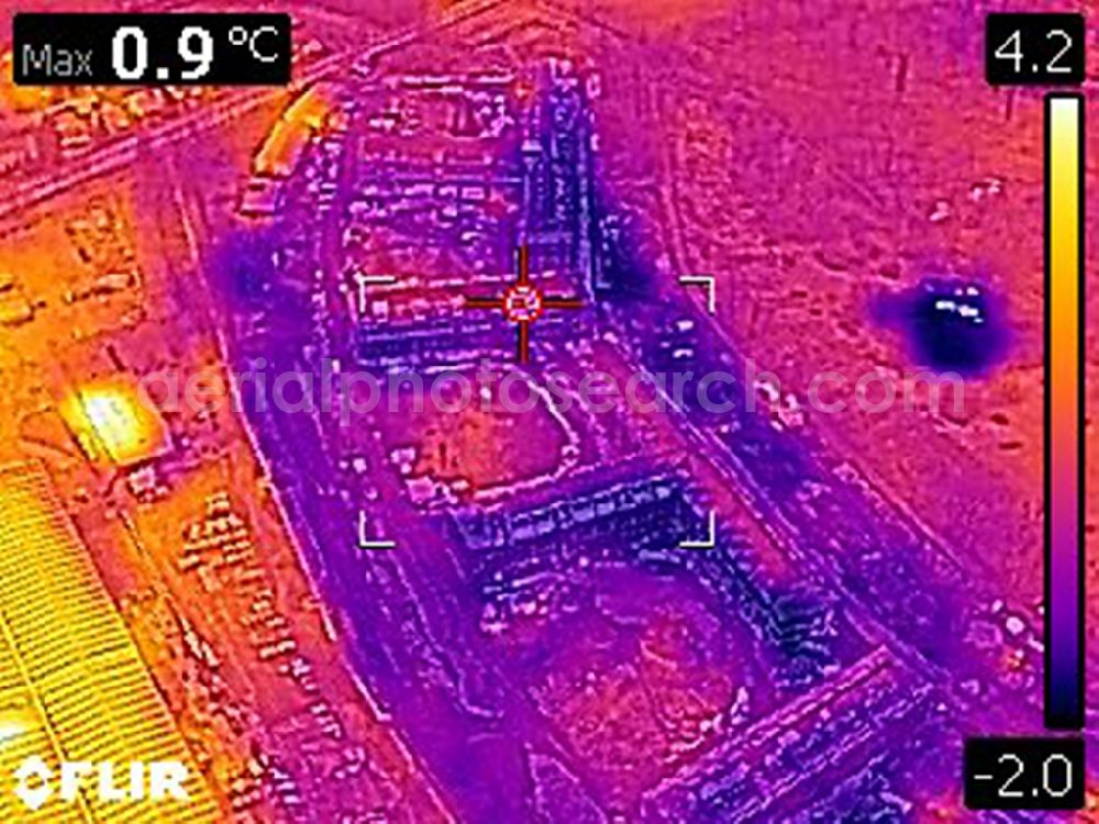 Infrared aerial photograph Bernau - Infrared aerial photograph of Construction site for the renovation and reconstruction of the building complex of the former military barracks Sanierungsgebiet Panke-Park on Schoenfelder Weg in Bernau in the state Brandenburg, Germany