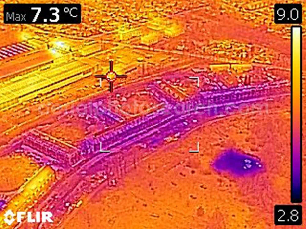 Infrared aerial photograph Bernau - Infrared aerial photograph of Construction site for the renovation and reconstruction of the building complex of the former military barracks Sanierungsgebiet Panke-Park on Schoenfelder Weg in Bernau in the state Brandenburg, Germany