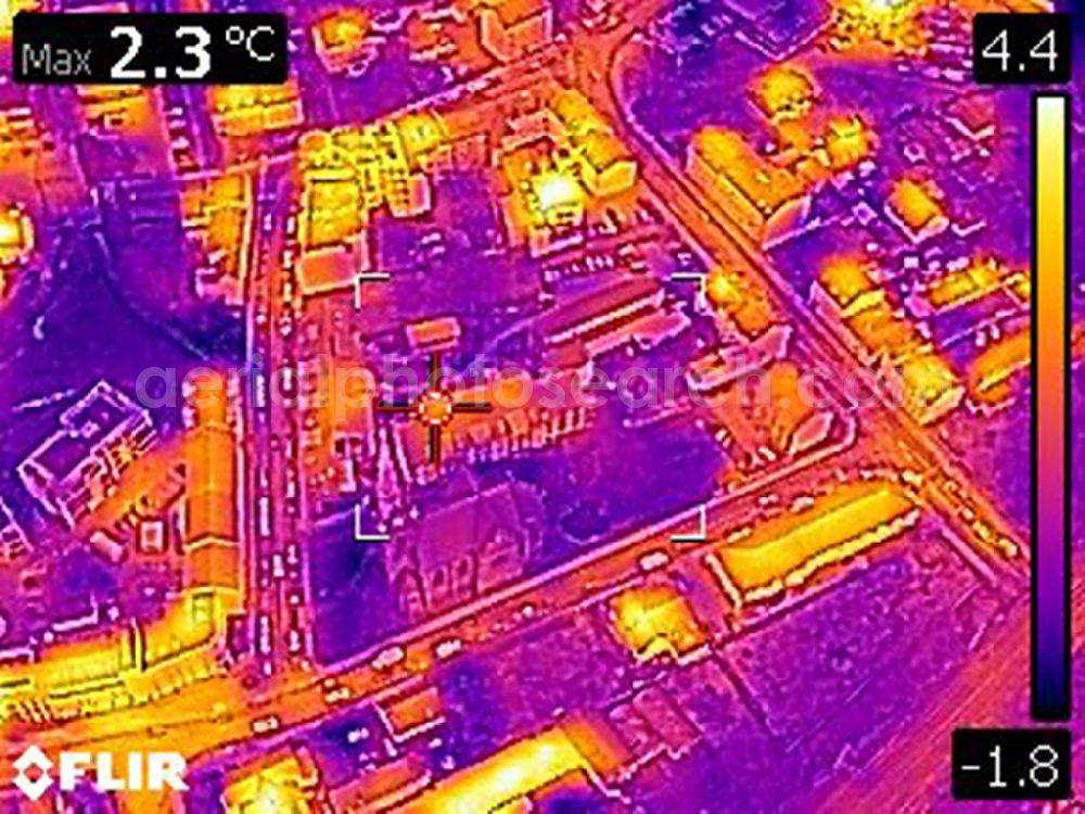 Infrared aerial photograph Bernau - Infrared aerial photograph of Residential area of a multi-family house settlement Boernicker Strasse - Ulitzkastrasse in Bernau in the state Brandenburg, Germany