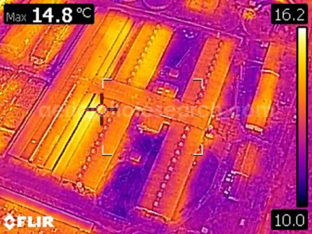 Infrared aerial photograph Albertshof - Infrared aerial photograph of Dairy plant and animal breeding stables with cows der Stadtgueter Berlin Nord KG in Albertshof in the state Brandenburg