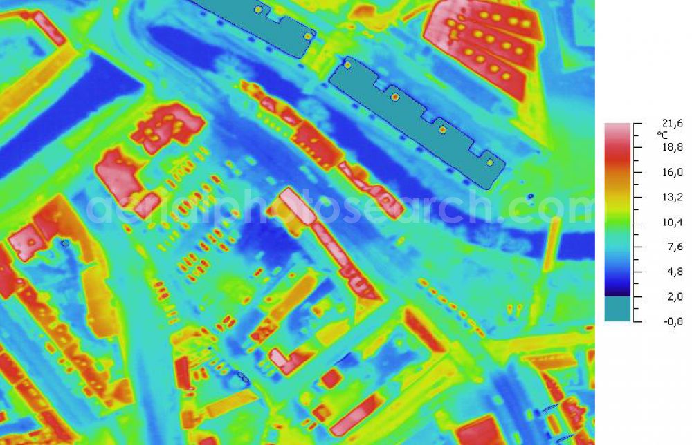 Infrared aerial photograph Halle (Saale) - Vertical view and Infrared aerial photograph of city view on down town Mansfelder Strasse, Hallorenring, Spitze and Kellnerstrasse in the district Altstadt in Halle (Saale) in the state Saxony-Anhalt, Germany