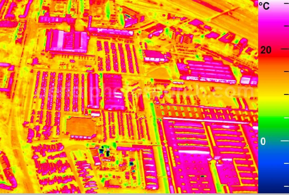 Infrared aerial photograph Mannheim - Infrared aerial photograph of building and production halls on the premises of John Deere GmbH & Co KG on street John-Deere-Strasse in the district Lindenhof in Mannheim in the state Baden-Wuerttemberg, Germany