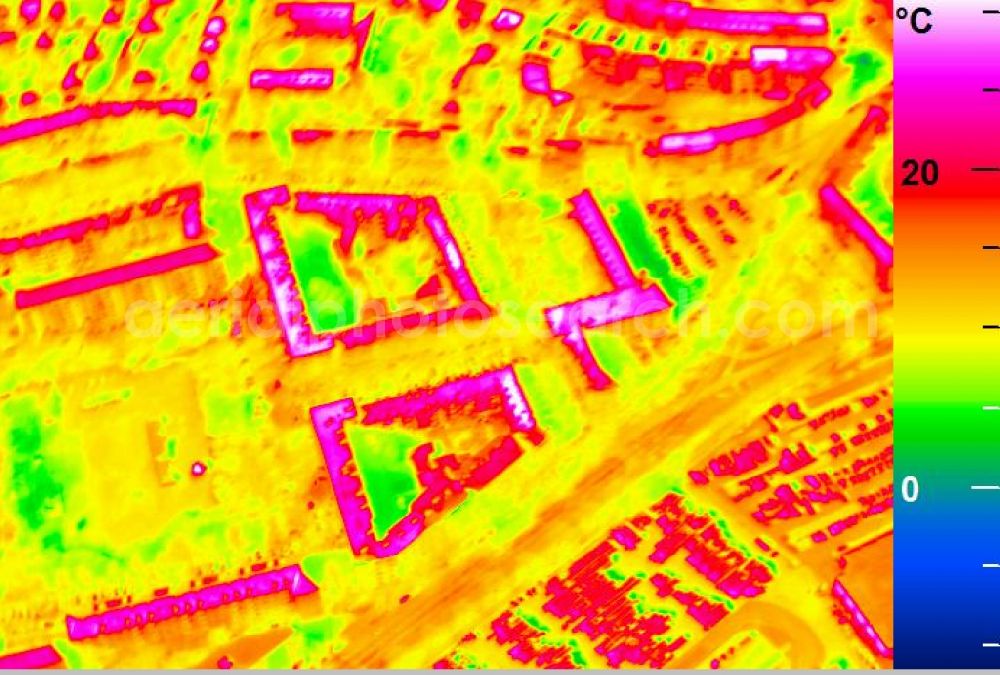 Infrared aerial photograph Mannheim - Infrared aerial photograph of building and production halls on the premises of John Deere GmbH & Co KG on street John-Deere-Strasse in the district Lindenhof in Mannheim in the state Baden-Wuerttemberg, Germany